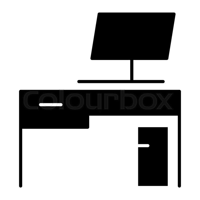 800x800 Desk Solid Icon Workplace Vector Stock Vector Colourbox