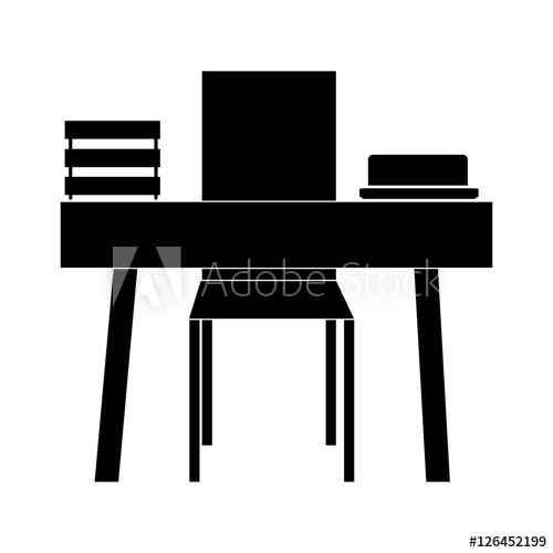 500x500 Office Desk Icon Image Vector Illustration Design