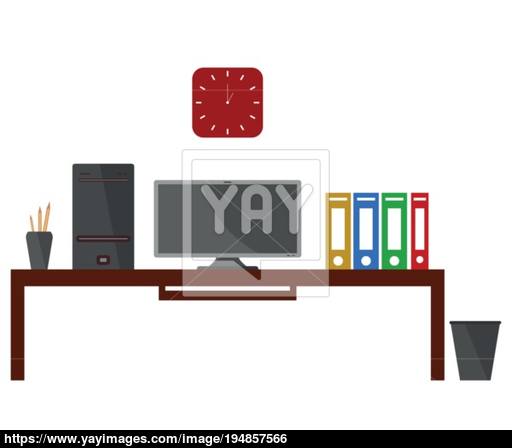 512x448 Office Desk Icon Vector