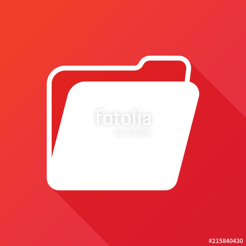 500x500 Folder Icon Admin Sign Office Symbol Icon On Red Background