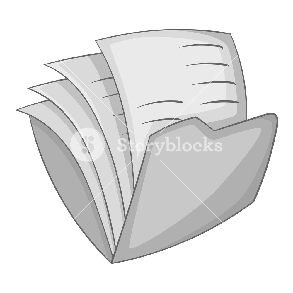 1000x1000 Office Folder Icon In Monochrome Style Isolated On White