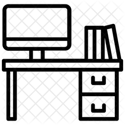 256x256 Office Desk Icon Of Line Style