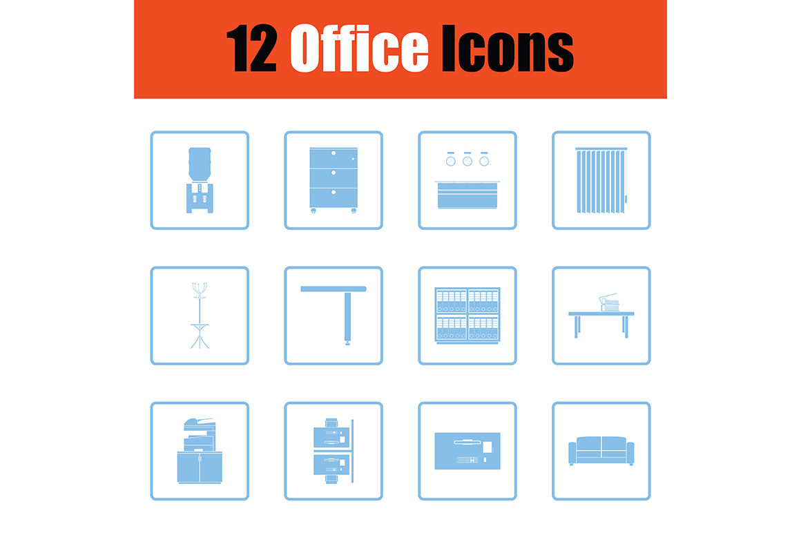 1160x772 Office Furniture Icon Set