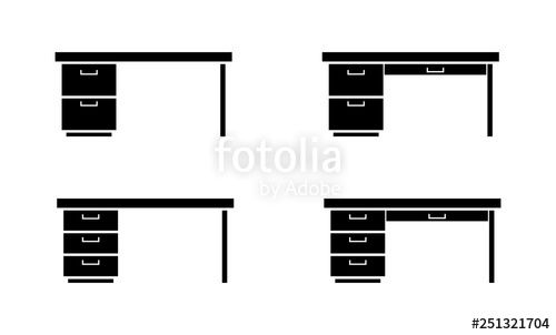 500x302 Set Of Templates For Design And Decoration, Office Furniture, Flat