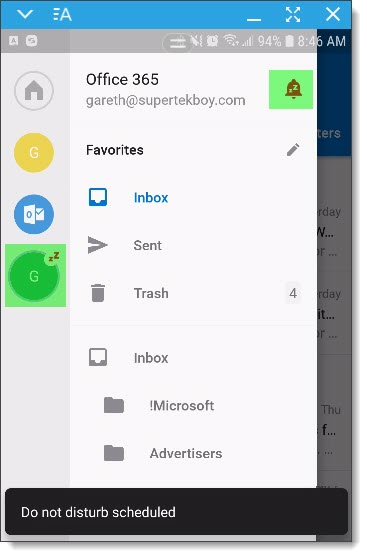 367x557 Intelligent Do Not Disturb In Outlook Mobile App