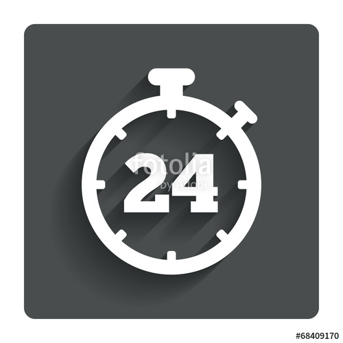 500x500 Hours Time Sign Icon Clock Alarm Symbol Stock Image