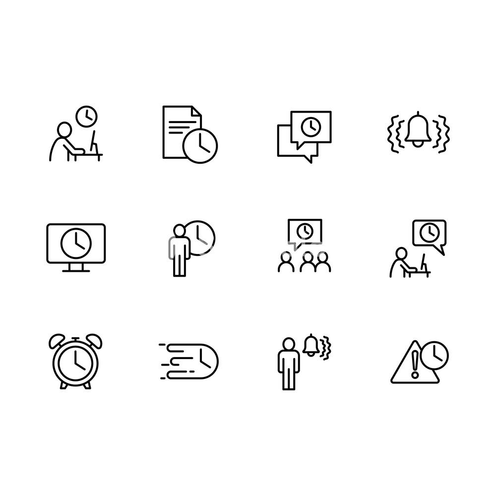 1000x1000 Vector Icon Business People, Busines Office, Working Time