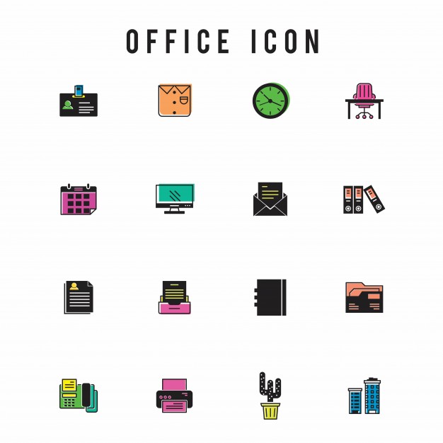 626x626 Office Icon Set Vector Free Download