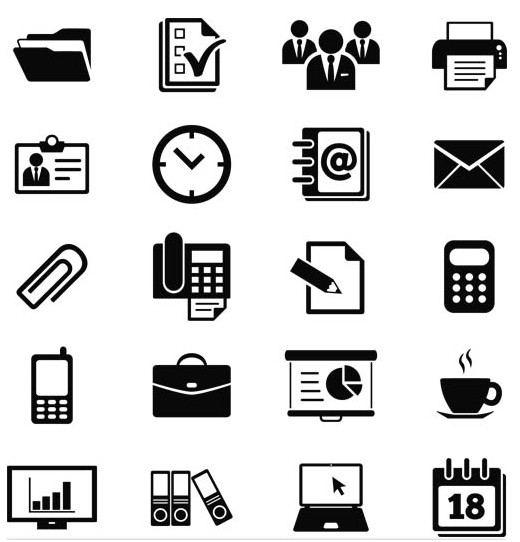 520x542 Silhouette Office Icons Business Vector Free Download