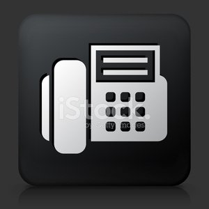 300x300 Black Square Button With Office Phone Icon Premium Clipart