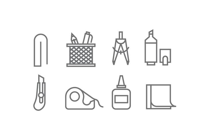 700x490 Office Supply Icon Vectors