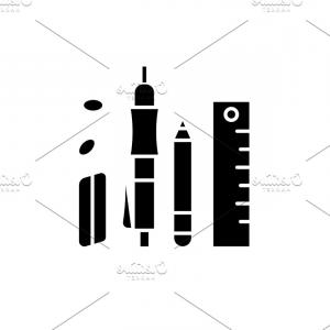 300x300 Photostock Vector Cup Holder Pencils Scissors Stationary Office