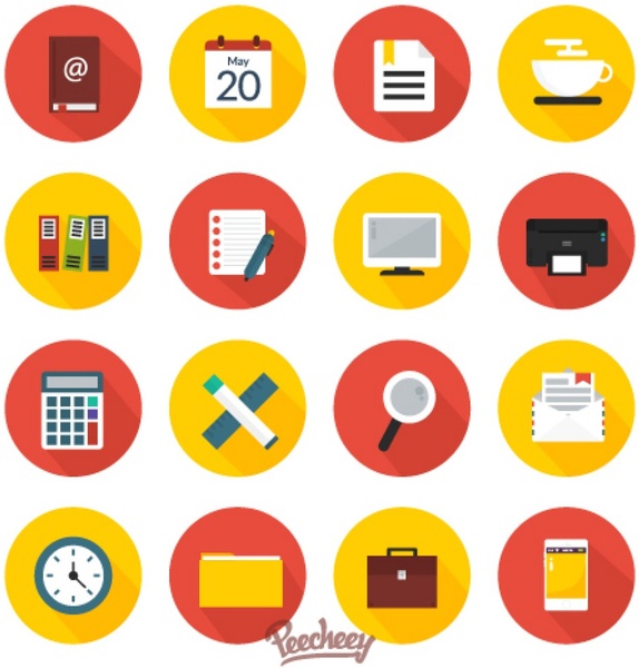 574x600 Office Work Icon Set Free Vector In Adobe Illustrator
