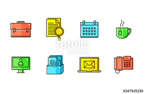 500x325 Office Work Icon Set Stock Image And Royalty Free Vector