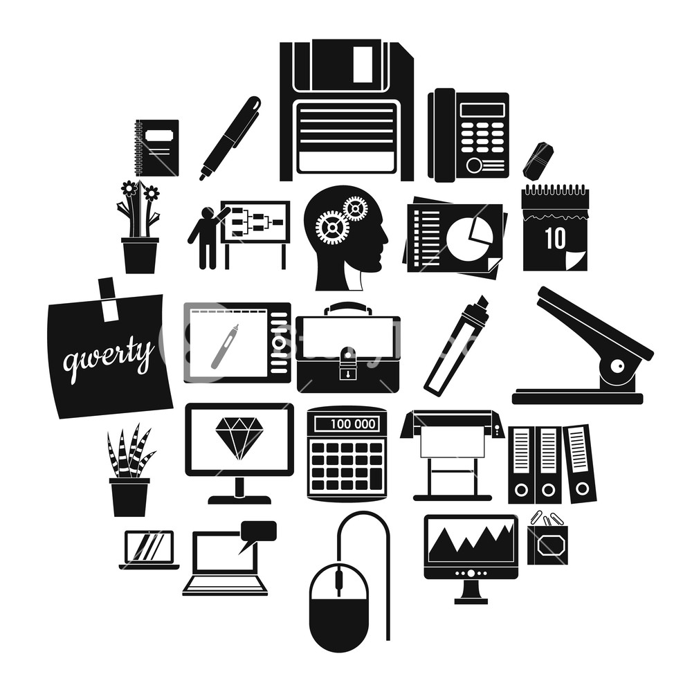 1000x1000 Office Workers Icons Set Simple Set Of Office Workers Vector