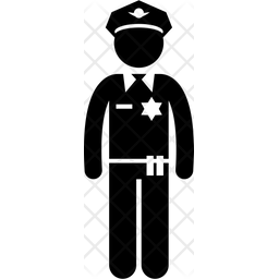 256x256 Police Officer Icon Of Glyph Style