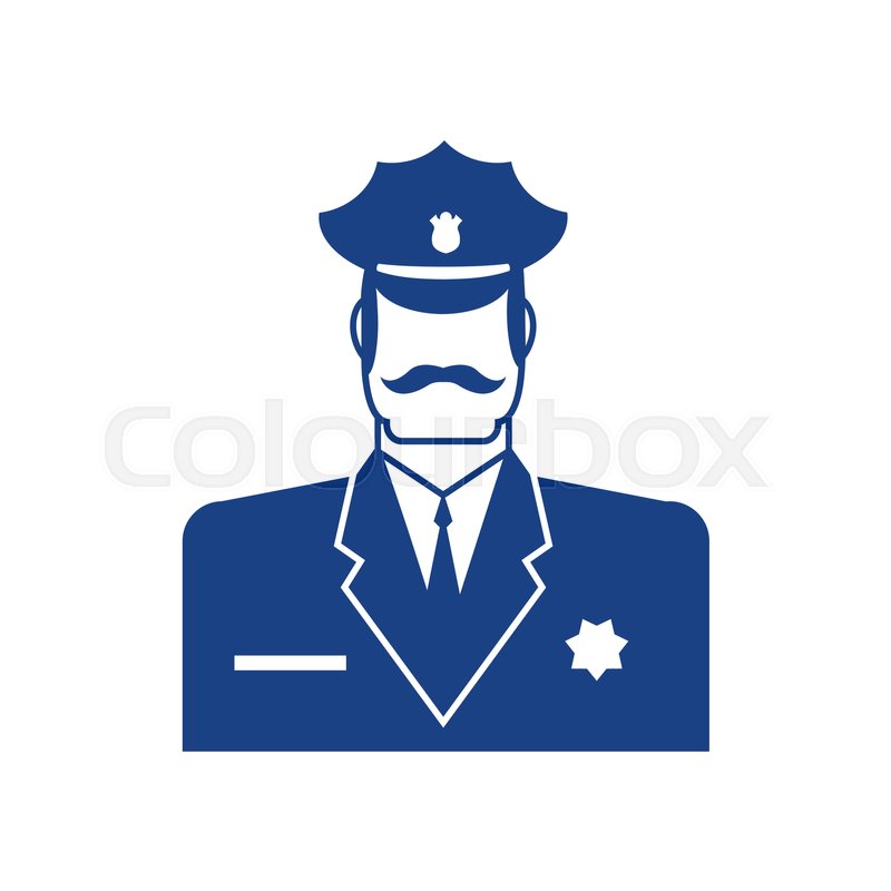 800x800 Police Icon Policeman Officer Sign Stock Vector Colourbox