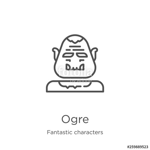 500x500 Ogre Icon Vector From Fantastic Characters Collection Thin Line