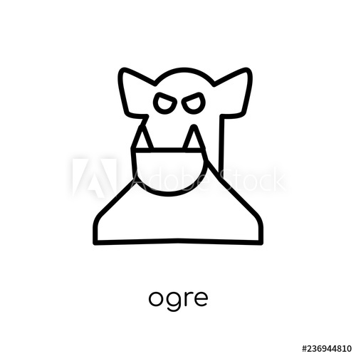 500x500 Ogre Icon Trendy Modern Flat Linear Vector Ogre Icon On White