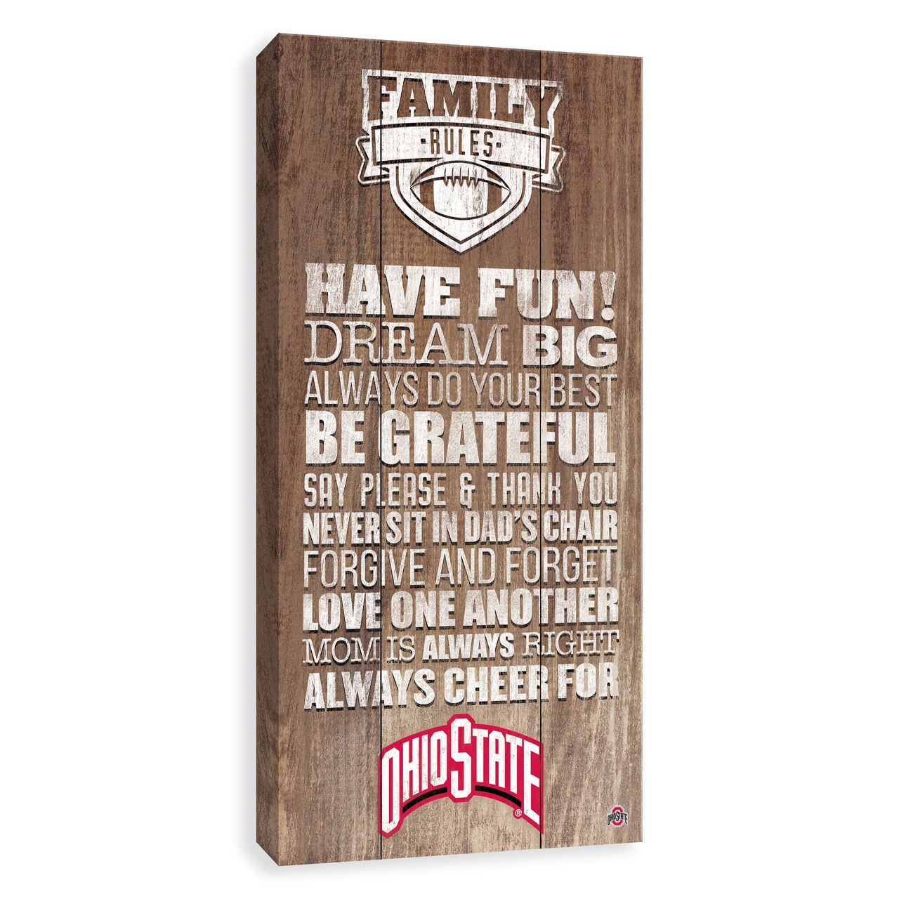 1280x1280 Ohio State Buckeyes Family Rules Icon Wood