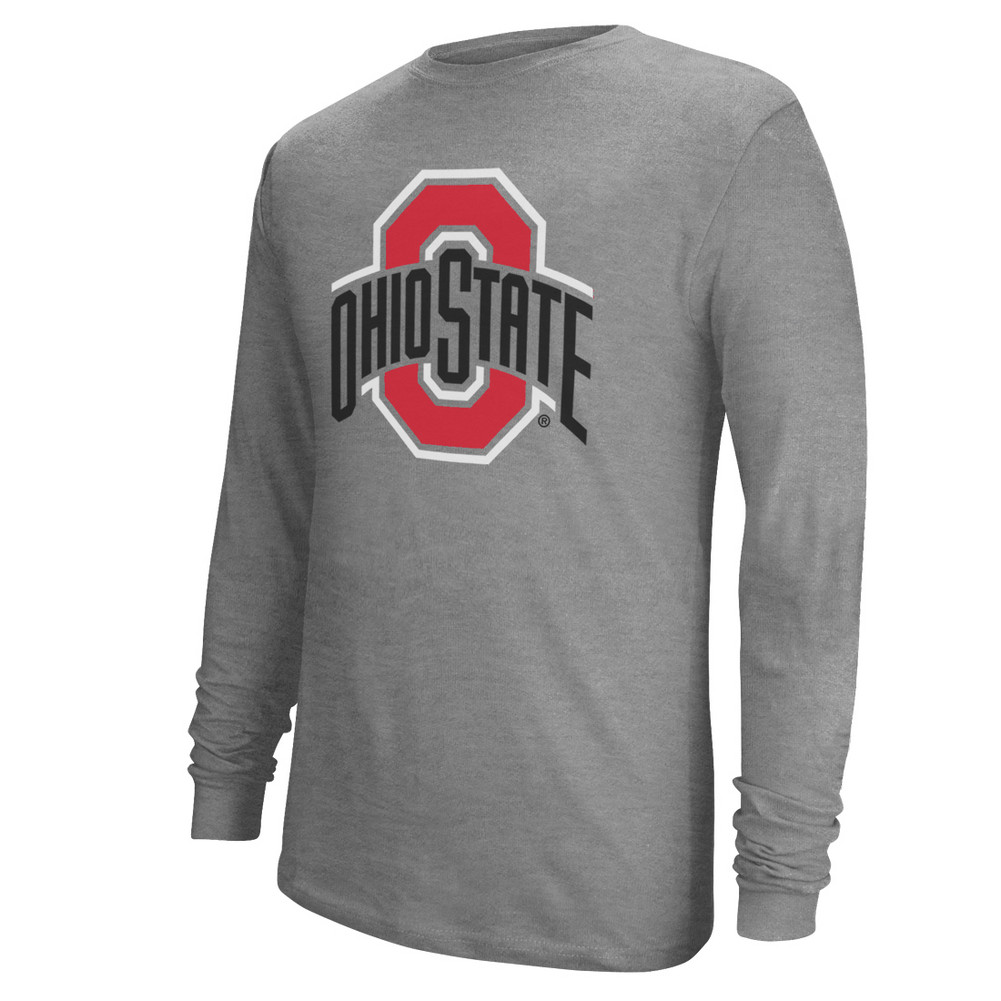 1001x1001 Ohio State Buckeyes Long Sleeve Tshirt Gray Icon