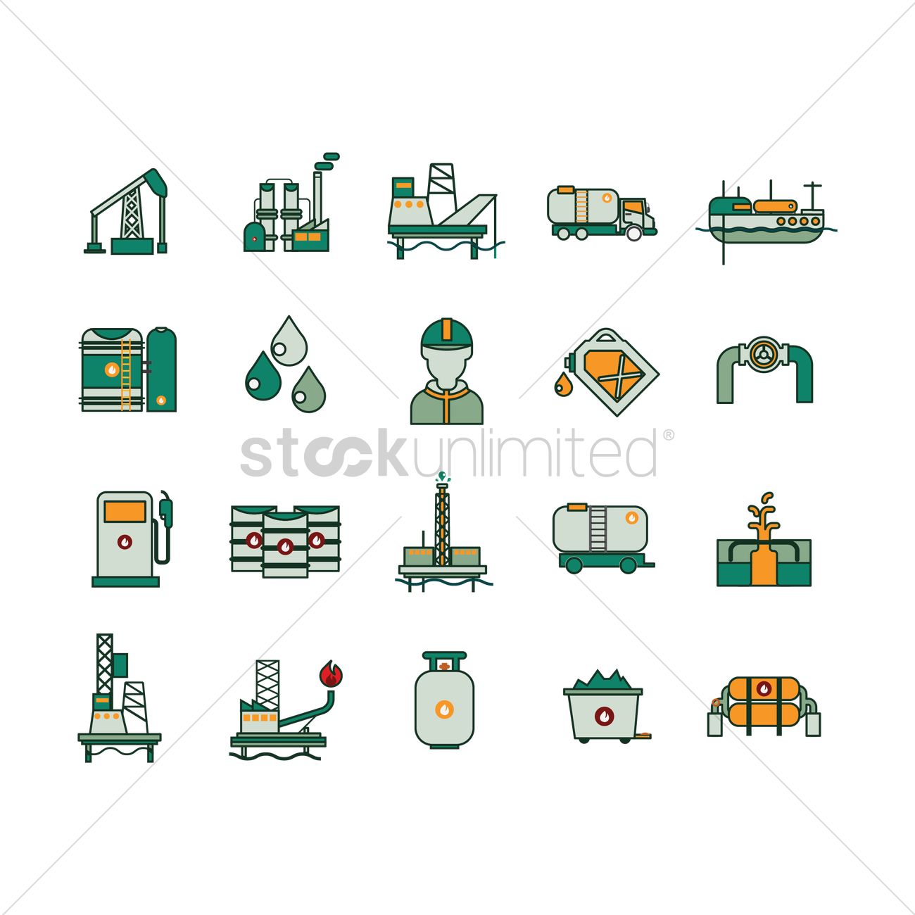 1300x1300 Oil And Gas Icons Vector Image