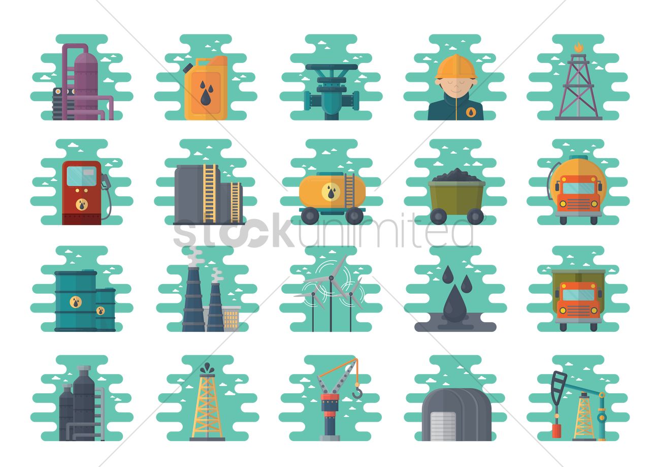 1300x919 Set Of Oil And Gas Icons Vector Image