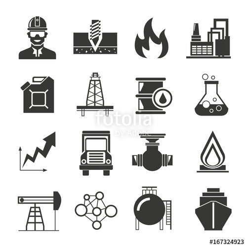 500x500 Petroleum, Oil And Gas Industry Icons Stock Image And Royalty