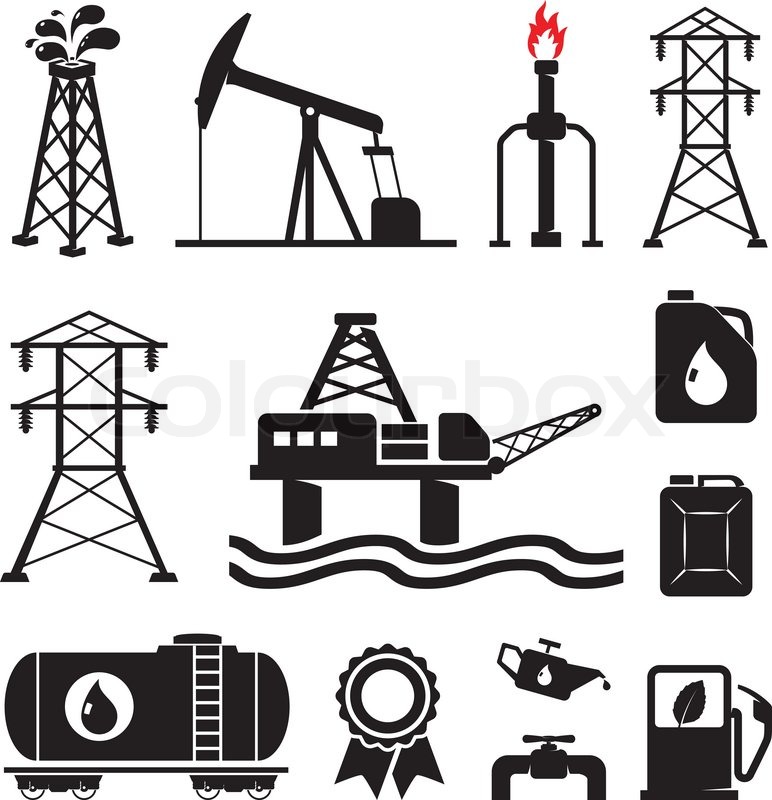 772x800 Oil, Gas, Electricity Symbols Stock Vector Colourbox