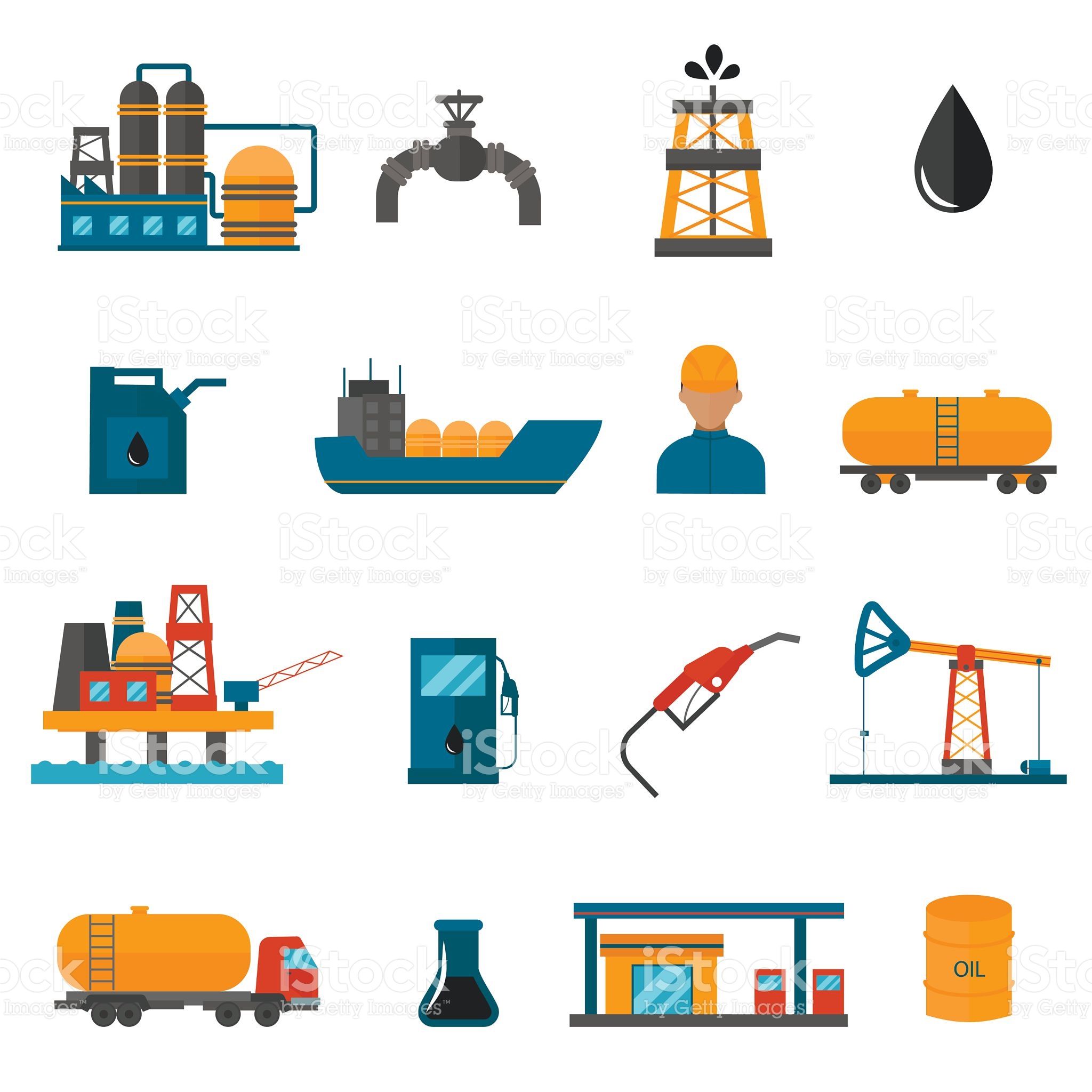 2048x2048 Oil Gas Industry Manufacturing Icons For Infographic Royalty Free