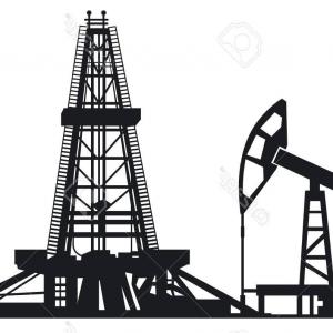 300x300 Oil Derrick Silhouette Icon In Flat Style On Vector Cultracing