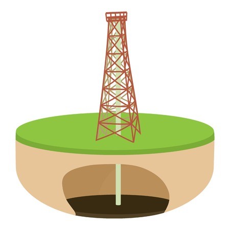 450x450 Oil Derrick Icon, Cartoon Style Royalty Free Vector Graphics