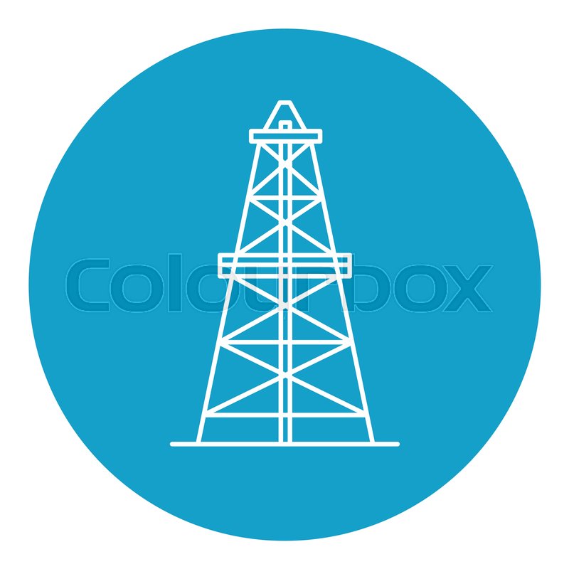 800x800 Oil Derrick Icon In Thin Line Style Stock Vector Colourbox