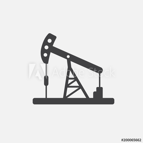500x500 Oil Pump Oil Derrick Vector Icon Isolated On White Simple