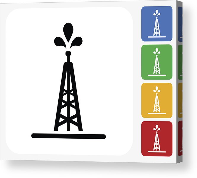 665x602 Oil Drill Icon Flat Graphic Design Acrylic Print