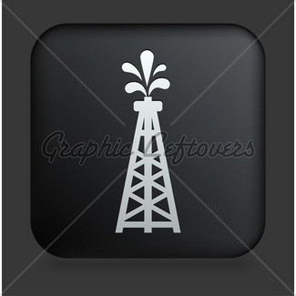 325x325 Oil Drill Icon On Square Black Internet Button Gl Stock Images