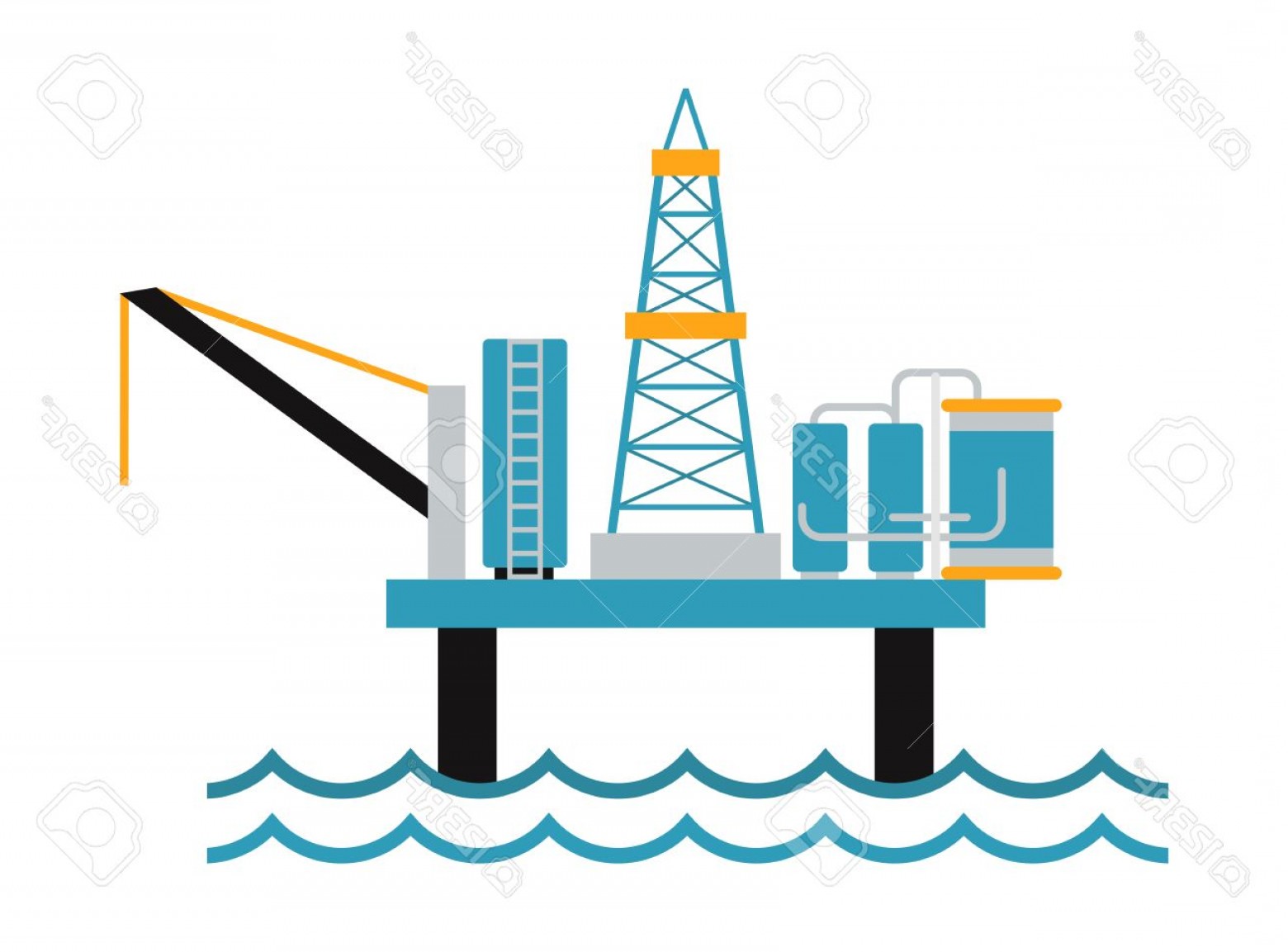 1560x1153 Photostock Vector Sea Oil Rig Platform Symbol And Oil Drill Rig