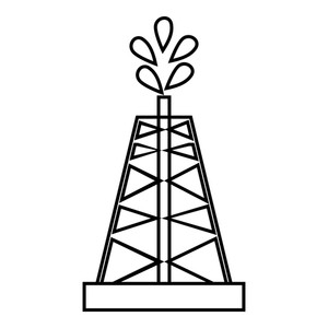 300x300 Drilling Of Oil Well Icon Outline Illustration Of Drilling Of Oil