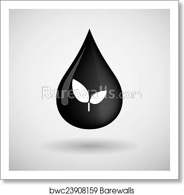 362x382 Oil Drop Icon With A Plant, Art Print Barewalls Posters Prints