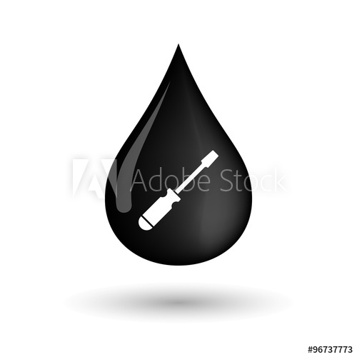 500x500 Vector Oil Drop Icon With A Screwdriver
