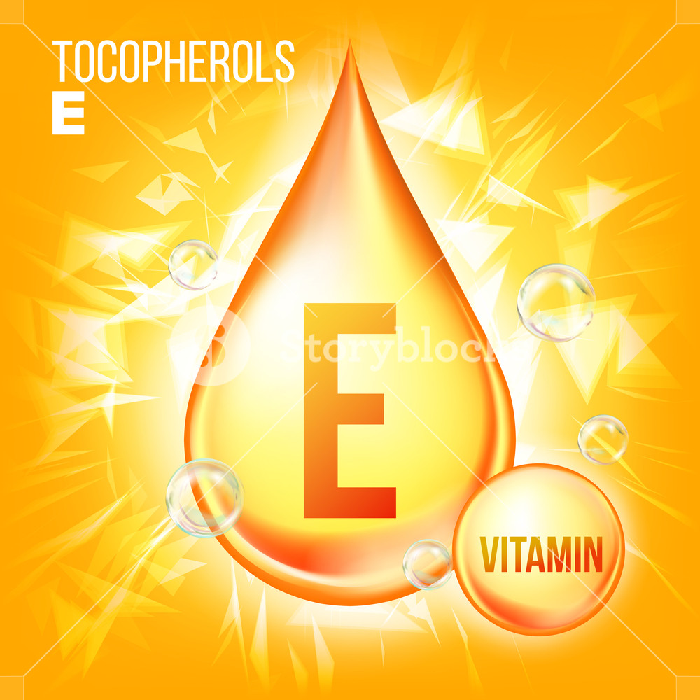 1000x1000 Vitamin E Tocopherols Vector Vitamin Gold Oil Drop Icon Organic