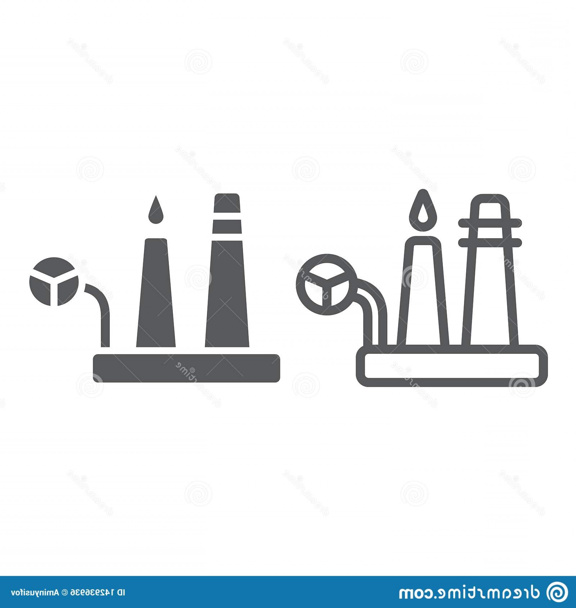 1920x2026 Oil Refinery Line Glyph Icon Industrial Plant Factory Sign Vector