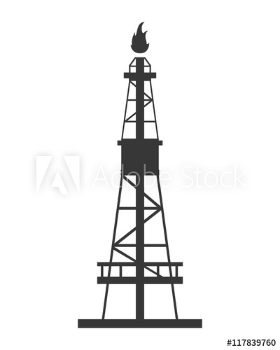 400x500 Flat Design Gas Or Oil Refinery Icon Vector Illustration