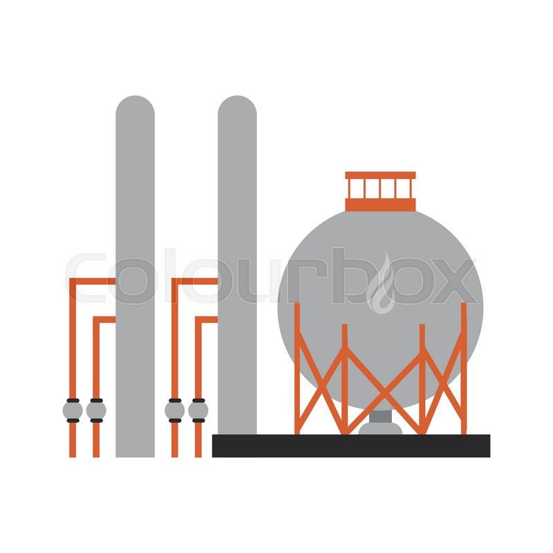 800x800 Flat Design Gas Or Oil Refinery Icon Stock Vector Colourbox