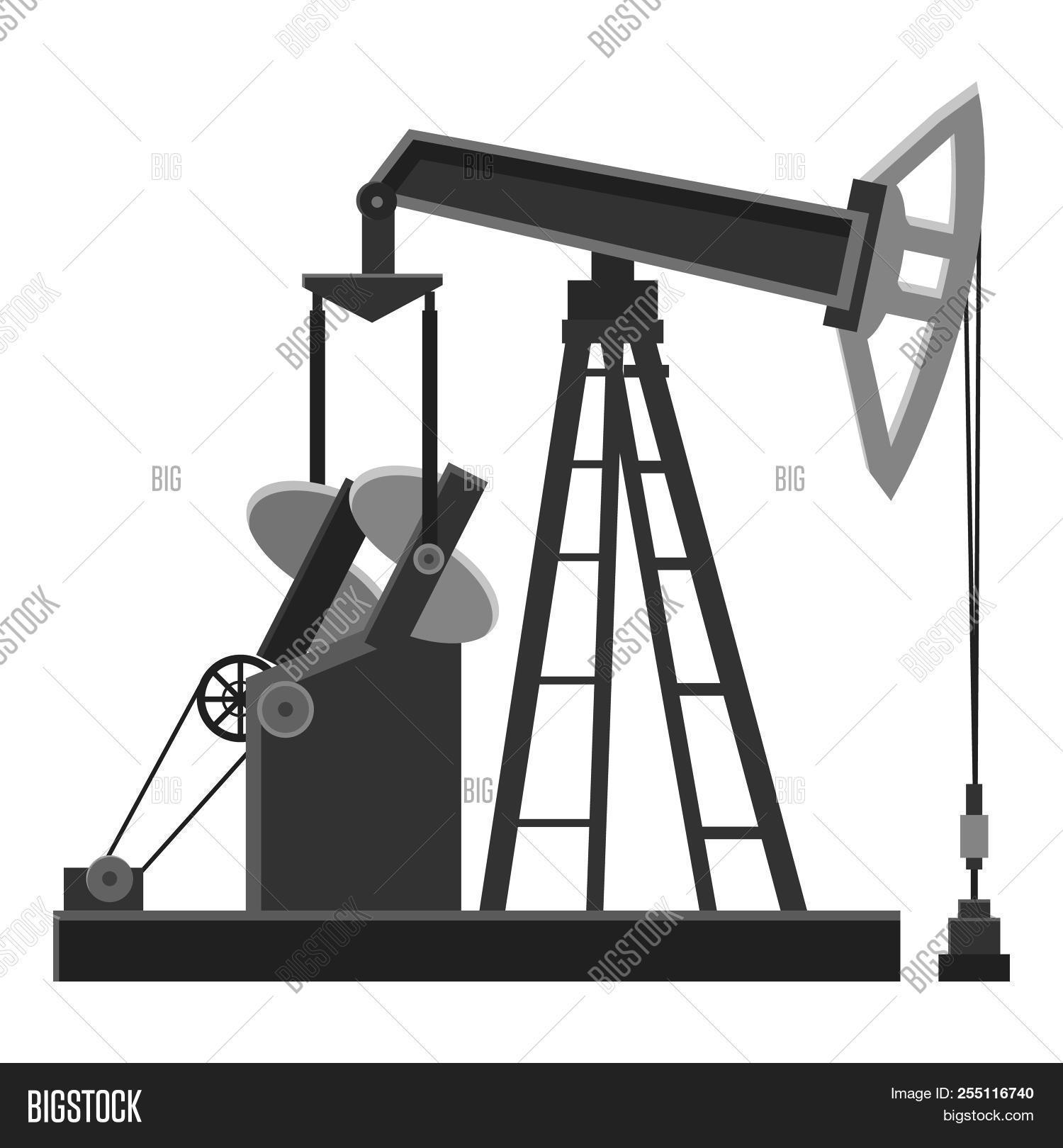 1500x1620 Oil Rig Icon Gray Monochrome Illustration Of Oil Rig Image