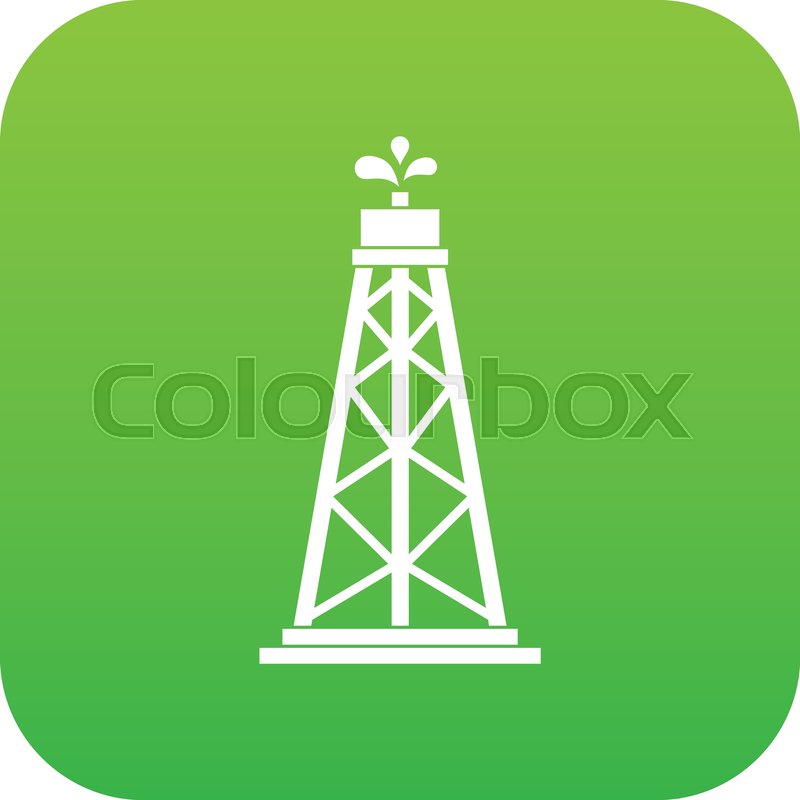 800x800 Oil Rig Icon Digital Green For Any Stock Vector Colourbox