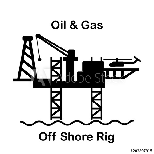 500x500 Vector Offshore Oilampgas Drilling Rig Icon On Background