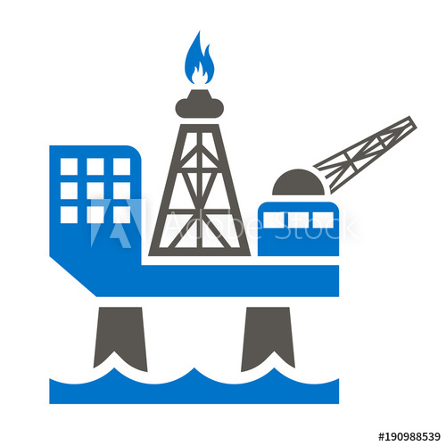 500x500 Offshore Jack Up Oil Rig Icon Gas Sea Rig Platform Illustration