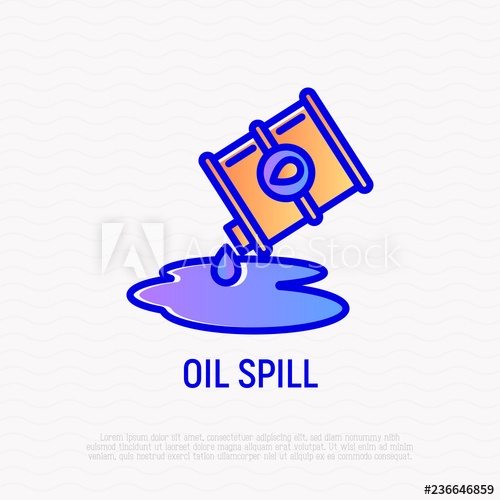 500x500 Oil Spill Thin Line Icon Modern Vector Illustration Of Toxic