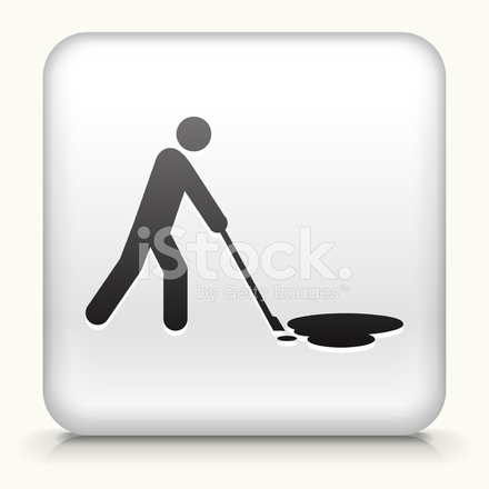 440x440 Square Button With Cleaning Oil Spill Interface Icon Stock Vector
